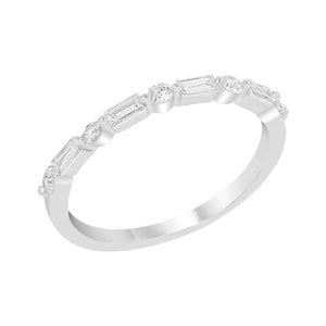 Baguette & Round Wedding Band