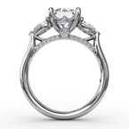 Load image into Gallery viewer, 3 Stone Round &amp; Pear Engagement Ring