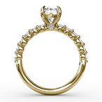 Load image into Gallery viewer, 14k Yellow Gold Scalloped Diamond Engagement Ring