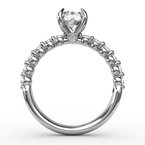 14k White Gold Scalloped Diamond Engagement Ring