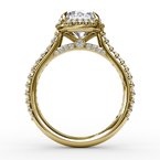 Load image into Gallery viewer, 14k Yellow Gold Round Hidden Halo Engagement Ring