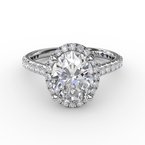 Load image into Gallery viewer, Oval Halo Engagement Ring