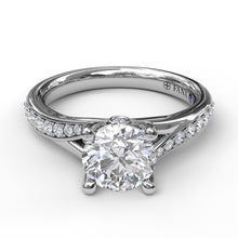 Load image into Gallery viewer, Channel Set Split Shank Diamond Engagement Ring