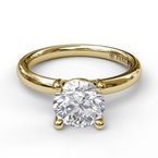 Load image into Gallery viewer, Round Solitaire Engagement Ring - Yellow Gold