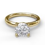 Round Solitaire Engagement Ring - Yellow Gold