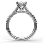 Load image into Gallery viewer, 14k White Gold Classic Round Diamond Accented Engagement Ring