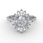 Multi Diamond Halo Engagement Ring