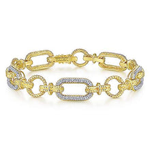 Load image into Gallery viewer, Two Tone Diamond Link Bracelet