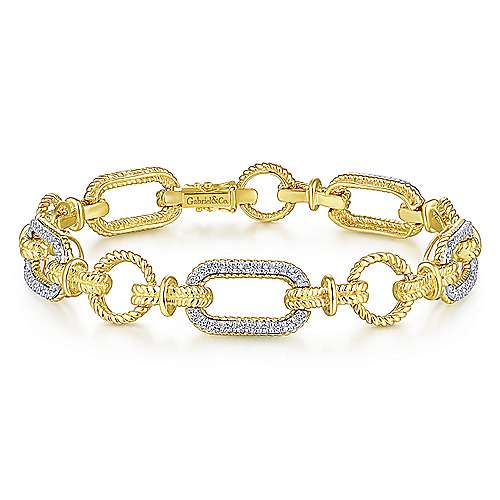 Two Tone Diamond Link Bracelet