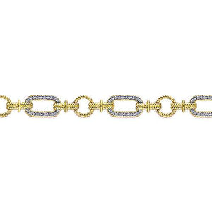 Two Tone Diamond Link Bracelet