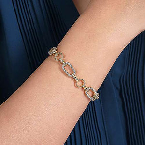 Two Tone Diamond Link Bracelet
