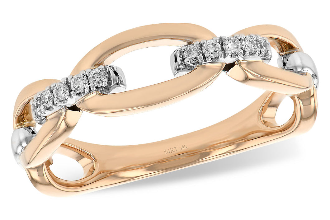 14k Rose Gold & Diamond Link Ring