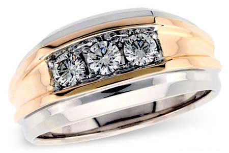 3-Stone Two Tone Ring