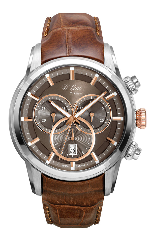 Gents Brown Leather Chronograph