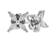 Load image into Gallery viewer, Marquise Floral Diamond Earrings