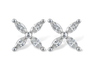 Marquise Floral Diamond Earrings