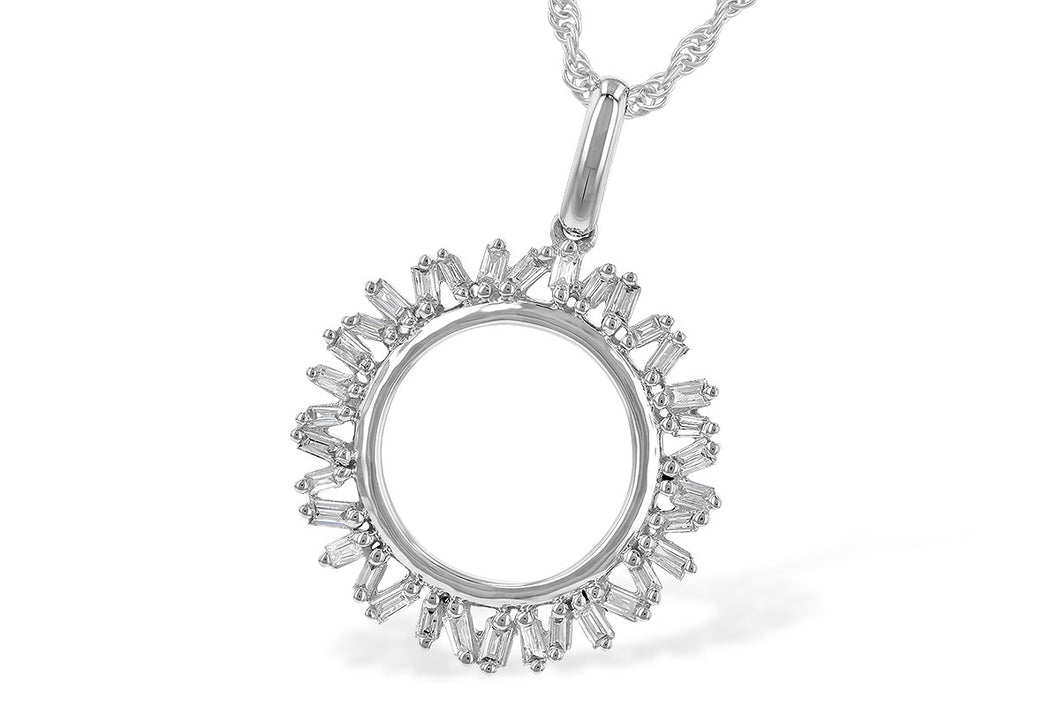 Baguette Diamond Open Circle Pendant