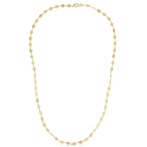 Yellow Gold Mirrored Round Necklace