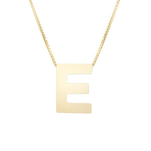 Small Block "E" Initial Necklace