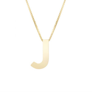 Small Block "J" Initial Necklace