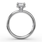 Load image into Gallery viewer, 14k White Gold Round Solitaire Hidden Halo Engagement Ring