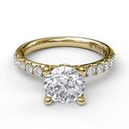 Load image into Gallery viewer, Round Solitaire Diamond Band Engagement Ring