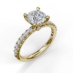 Round Solitaire Diamond Band Engagement Ring