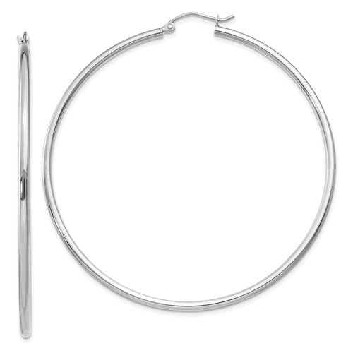 Large White Gold Hoops
